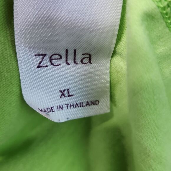 🔹️Zella Green Vneck Short Sleeve Ruched Athletic Top XLarge - Picture 8 of 9